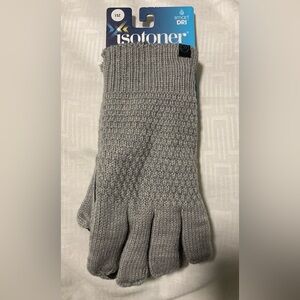 Women’s Isotoner grey gloves, one size, NWT, super warm lining, smart touch